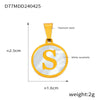 Wholesale Women Jewelry Titanium Steel Round Pendant Necklace Inlaid With White Shell And English Letters Electroplated