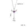 Wholesale Women Light Luxury Copper Heart Shape Necklace With Mixed Gemstone Inlay And Electroplating Treatment