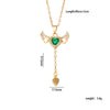 Wholesale Women Light Luxury Copper Heart Shape Necklace With Mixed Gemstone Inlay And Electroplating Treatment