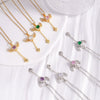 Wholesale Women Light Luxury Copper Heart Shape Necklace With Mixed Gemstone Inlay And Electroplating Treatment