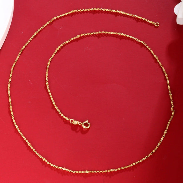 Wholesale Women Minimalist Geometric Brass Goldplated Alloy Fine Bead Necklace