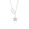 Wholesale Women S925 Silver Letter Micro Diamond Fivepointed Star Clavicle Necklace Simple Style Cross Chain