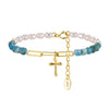 Wholesale Women Simple Geometric Cross Pendant S925 Silver Electroplated Bracelet