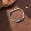 Wholesale Women Simple Geometric Cross Pendant S925 Silver Electroplated Bracelet