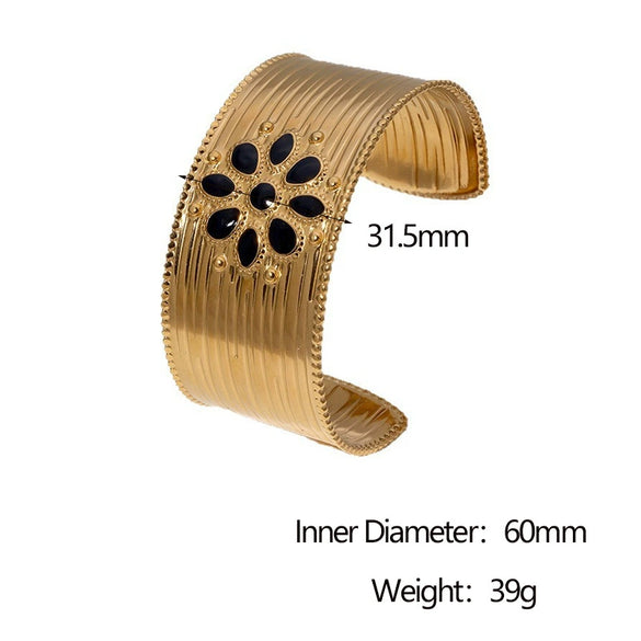 Wholesale Women Simple Geometric Gold Plated Stainless Steel Bracelet
