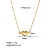 Wholesale Women Simple Heart Pattern Titanium Steel And Stainless Steel Necklace With Gold Plated O Chain And Knot Design Vacuum Real Gold Electroplating In Pvd Furnace