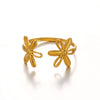 Wholesale Women Stainless Steel Flower Ring With Electroplating And Simple Style