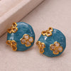 Wholesale Women 316L Stainless Steel Geometric Earrings With Enamel Oil Painting Style And Electroplating