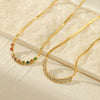 Wholesale Women Stainless Steel Geometric 18K Gold Electroplated Snake Bone Chain Necklace