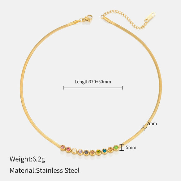 Wholesale Women Stainless Steel Geometric 18K Gold Electroplated Snake Bone Chain Necklace