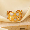 Wholesale Women Stainless Steel Geometric Round Opening Gold Plated Ring