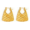 Wholesale Women Stainless Steel Gold Plated Geometric Minimalist Hollow Pattern Earrings