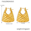 Wholesale Women Stainless Steel Gold Plated Geometric Minimalist Hollow Pattern Earrings