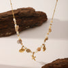 Wholesale Women Titanium Steel Animal Zodiac Starfish Shell Stitching Electroplating Vacuum Plating Manual Necklace