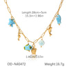 Wholesale Women Titanium Steel Animal Zodiac Starfish Shell Stitching Electroplating Vacuum Plating Manual Necklace