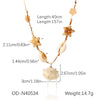 Wholesale Women Titanium Steel Animal Zodiac Starfish Shell Stitching Electroplating Vacuum Plating Manual Necklace