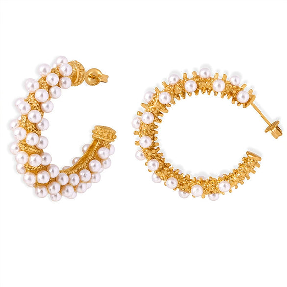 Wholesale Women Titanium Steel Geometric Electroplated Simple Elegant Light Luxury Earrings