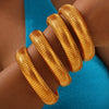 Wholesale Women 316L Stainless Steel Gold Plated Elastic Stripe Goose Throat Bracelet With Simple Geometric Style