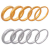 Wholesale Women 316L Stainless Steel Gold Plated Elastic Stripe Goose Throat Bracelet With Simple Geometric Style