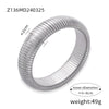 Wholesale Women 316L Stainless Steel Gold Plated Elastic Stripe Goose Throat Bracelet With Simple Geometric Style