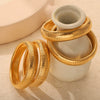 Wholesale Women 316L Stainless Steel Gold Plated Elastic Stripe Goose Throat Bracelet With Simple Geometric Style