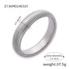 Wholesale Women 316L Stainless Steel Gold Plated Elastic Stripe Goose Throat Bracelet With Simple Geometric Style