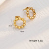 Wholesale Women Titanium Steel Love Flowers Geometric Gold Beads Earrings With 18K Gold Electroplating