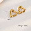 Wholesale Women Titanium Steel Love Flowers Geometric Gold Beads Earrings With 18K Gold Electroplating