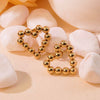 Wholesale Women Titanium Steel Love Flowers Geometric Gold Beads Earrings With 18K Gold Electroplating