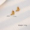 Wholesale Women Titanium Steel Love Flowers Geometric Gold Beads Earrings With 18K Gold Electroplating