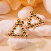 Wholesale Women Titanium Steel Love Flowers Geometric Gold Beads Earrings With 18K Gold Electroplating