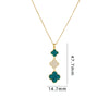 Wholesale Women Titanium Steel Necklace With Fourleaf Clover Pendant Mixed Gem Inlay Copper Electroplating