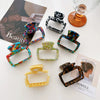 Wholesale Women's Acetate Square Hollow Simple Retro Clip Back Hair Tie Shark Clip Hairpin