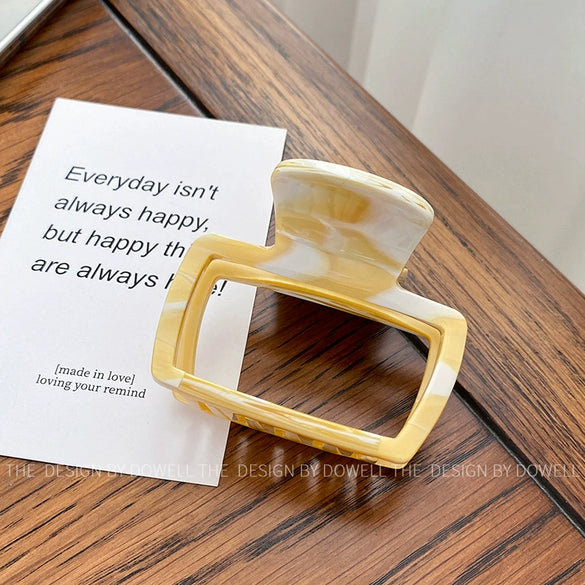 Wholesale Women's Acetate Square Hollow Simple Retro Clip Back Hair Tie Shark Clip Hairpin