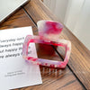 Wholesale Women's Acetate Square Hollow Simple Retro Clip Back Hair Tie Shark Clip Hairpin