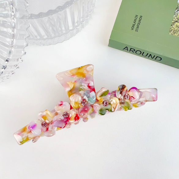 Wholesale Women's Acetic Acid Diamond Hair Accessories Mori Retro Style Grab Clip