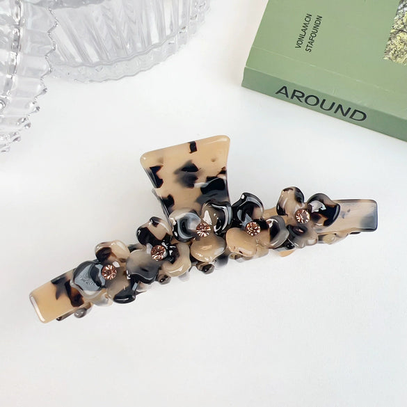 Wholesale Women's Acetic Acid Diamond Hair Accessories Mori Retro Style Grab Clip