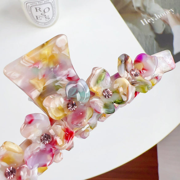 Wholesale Women's Acetic Acid Diamond Hair Accessories Mori Retro Style Grab Clip