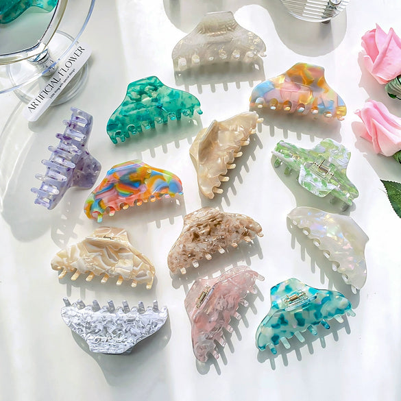 Wholesale Women's Acetic Acid Handmade Geometric Hair Grab Clips