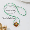 Wholesale Women's Acrylic Alloy Electroplated Five Leaf Clover And Flower Pendant Necklace In Sweet And Cool Style
