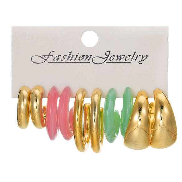 Wholesale Women's Acrylic Geometric Cshaped Drop Shape Handmade Earrings