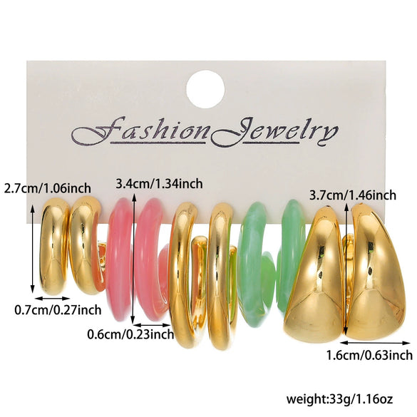 Wholesale Women's Acrylic Geometric Cshaped Drop Shape Handmade Earrings