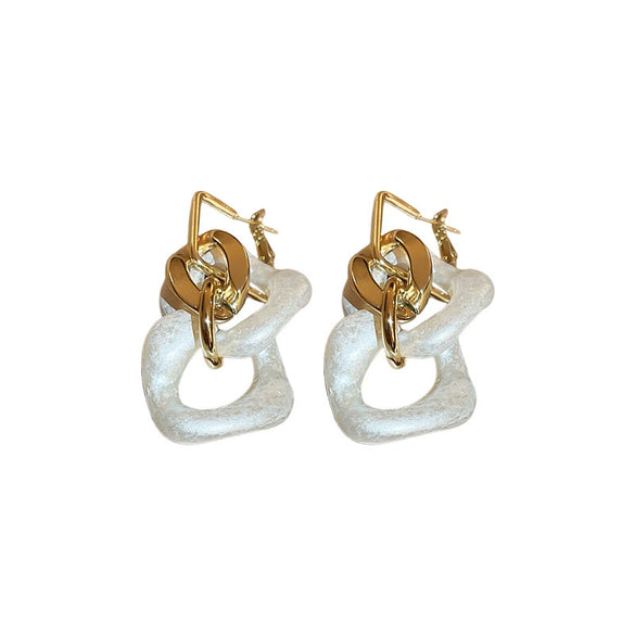 Wholesale Women's Acrylic Geometric Exaggerated Handmade Circle Twist Earrings