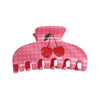 Wholesale Women's Acrylic Geometric Handmade Plaid Cherry Hair Grab Clip