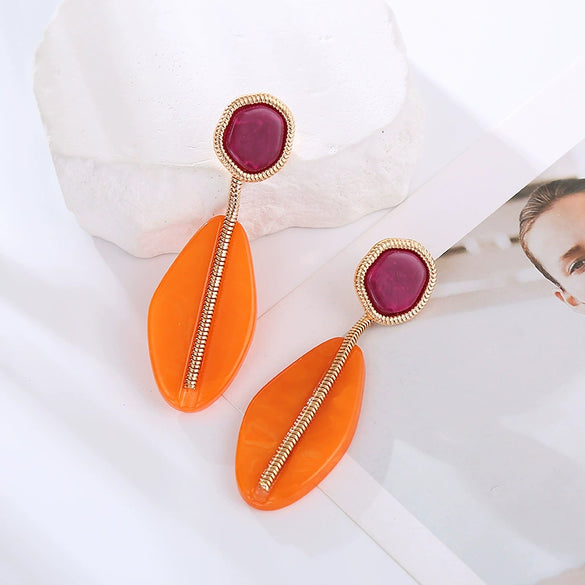 Wholesale Women's Acrylic Geometric Polished Exaggerated Earrings