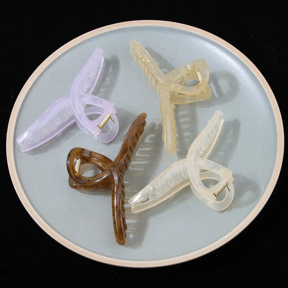 Wholesale Women's Acrylic Hair Grab Clip Simple Geometric Style Baking Paint Process