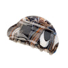 Wholesale Women's Acrylic Handmade Semiround Hair Grab Clip With Simple Stripe Design