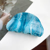 Wholesale Women's Acrylic Handmade Semiround Hair Grab Clip With Simple Stripe Design