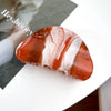Wholesale Women's Acrylic Handmade Semiround Hair Grab Clip With Simple Stripe Design