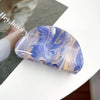 Wholesale Women's Acrylic Handmade Semiround Hair Grab Clip With Simple Stripe Design